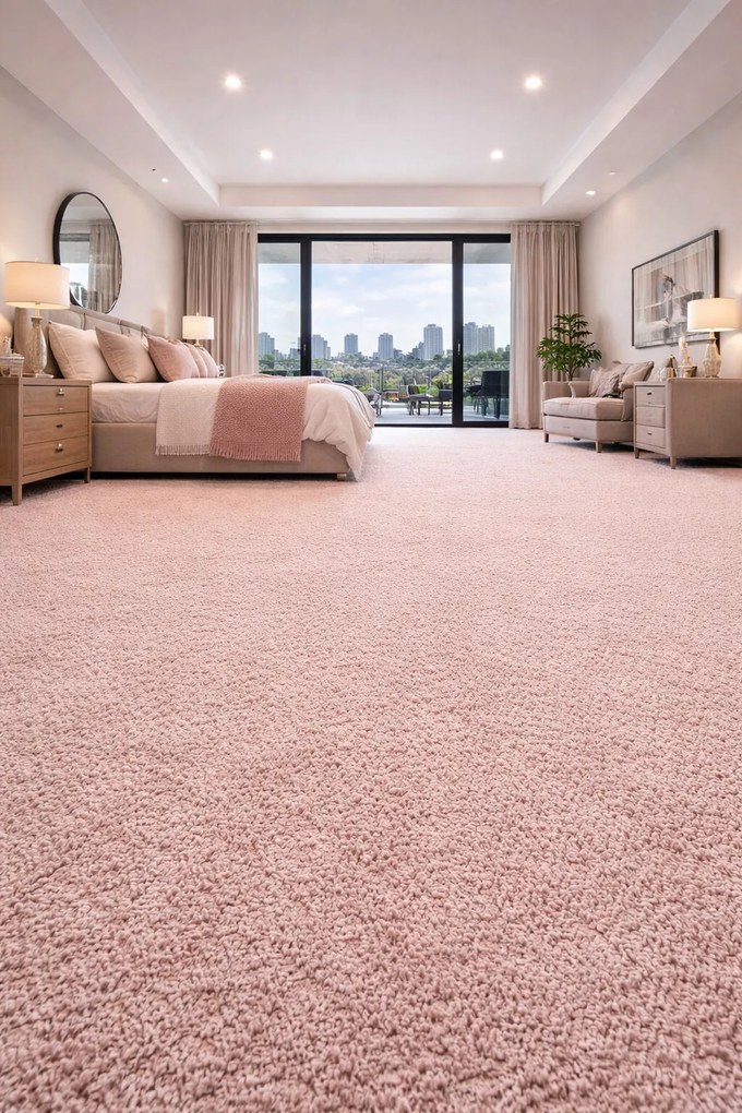 Koberec metráž Kashmir Wild 6987, na mieru, šíře 4m,5m, ružová, twinback (filc+juta), exteriér, Balta