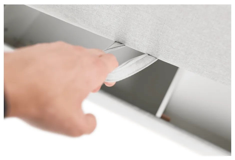 Boxspringová posteľ 180x200, svetlosivá, FERATA KOMFORT