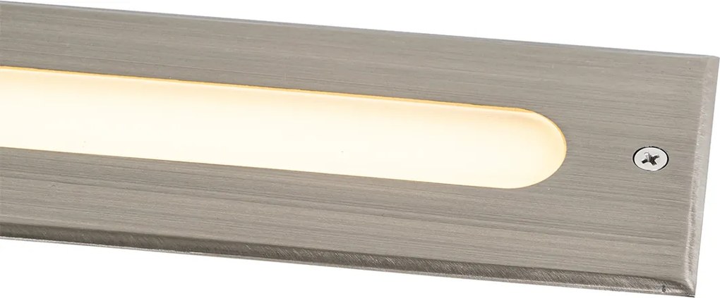 Sada 4 moderných zemných bodových svetiel oceľ 30 cm vrátane LED IP65 - Eline