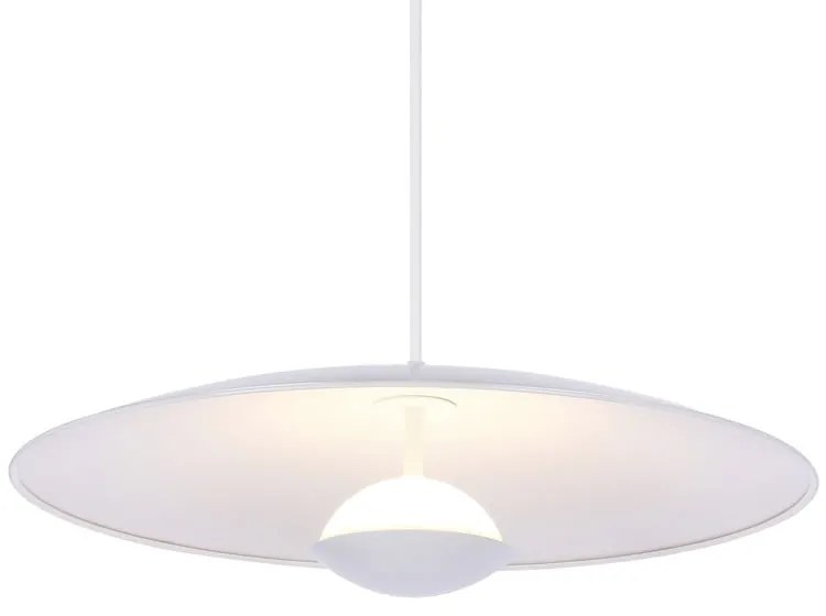 Biele LED závesné svietidlo s kovovým tienidlom Lund – Candellux Lighting