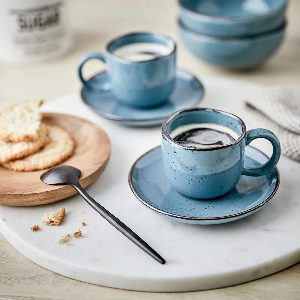 Butlers FINCA Šálka na espresso s podšálkou 90 ml - modrá