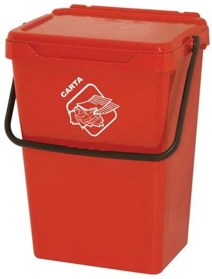 ArtPlast Plastový odpadkový kôš na triedenie odpadu, 35 l, červený,