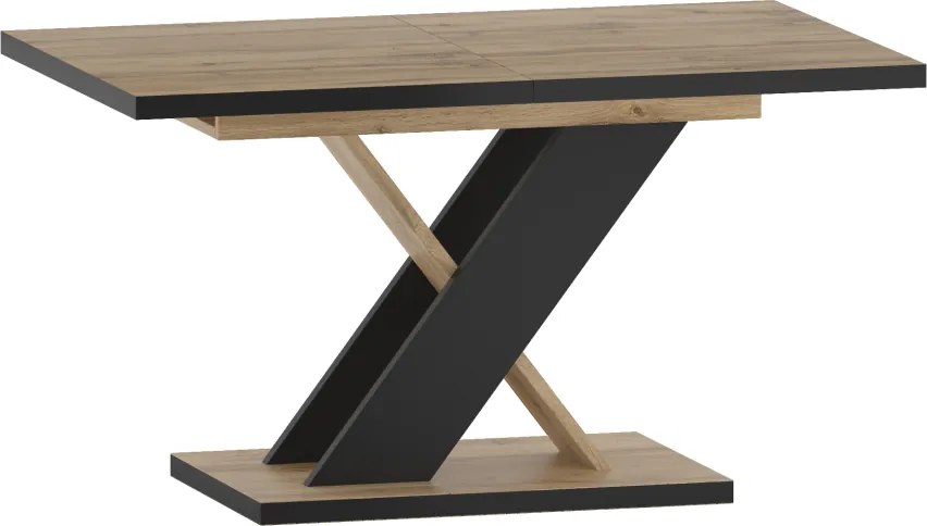 Dekorstudio Rozkladací jedálenský stôl  85x138/208 cm - dub wotan s čiernymi nohami