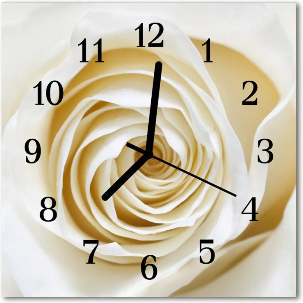 Nástenné sklenené hodiny  ruže