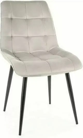 SI Elegantná zamatová stolička svetlo šedá