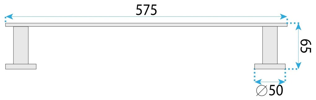 Rea Oste, kúpeľňový vešiak na uterák 56,5 cm, chrómová, REA-88004