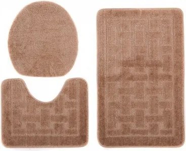 Sada kúpeľňových koberčekov MONO 1039 camel 3305 3PC KRATKA