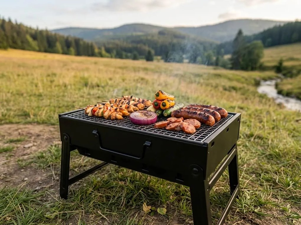 Prenosný gril na drevené uhlie EASY TRAVEL 35x29 cm