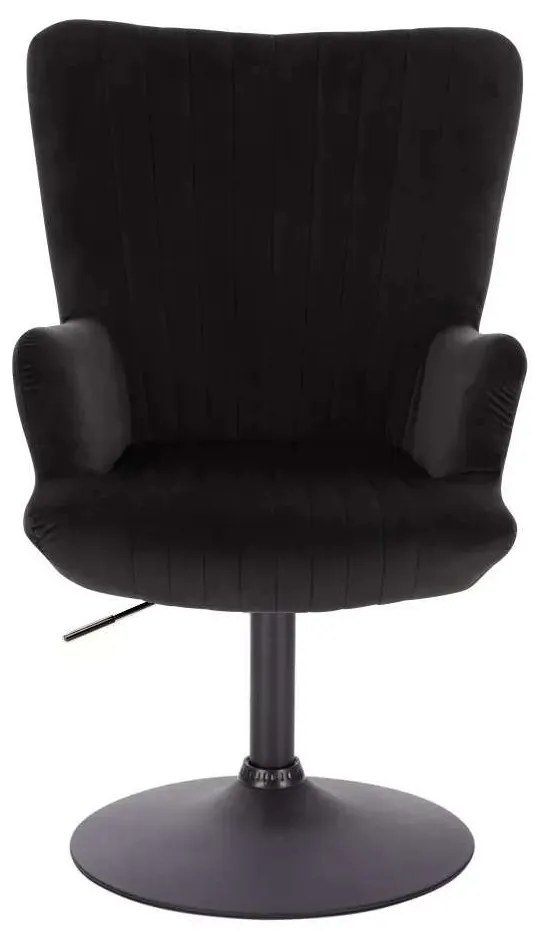 LuxuryForm DESIGN Kreslo AMADEO VELUR na čiernom tanieri - čierne
