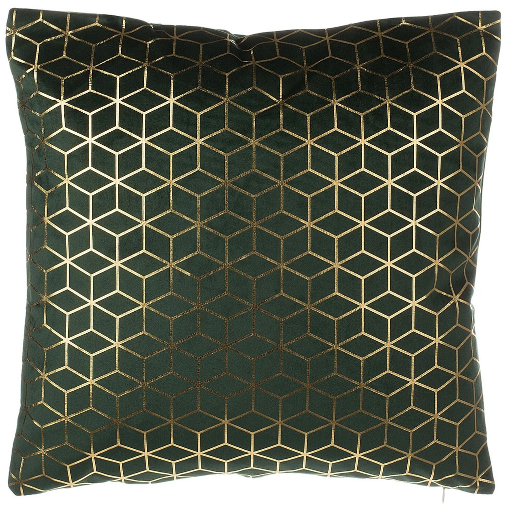 Sada 2 zamatových vankúšov s geometrickým vzorom 45 x 45 cm zelená CELOSIA Beliani