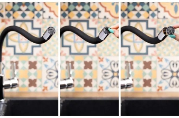 KFA Armatura 6553-915-00-Drezová batéria s flex. ram. RUMBA 40,5cm čierna/l.chrom