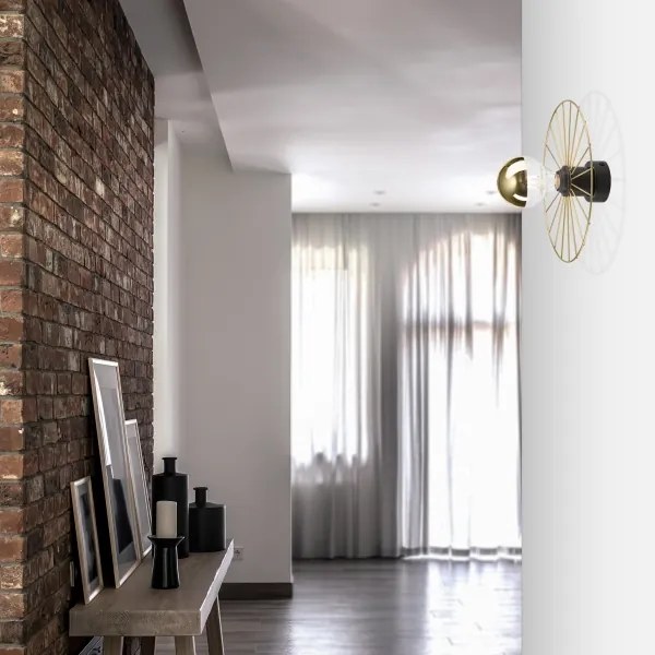 Nástenné svietidlo MONTANA 1xE27/15W/230V pr. 30 cm zlatá