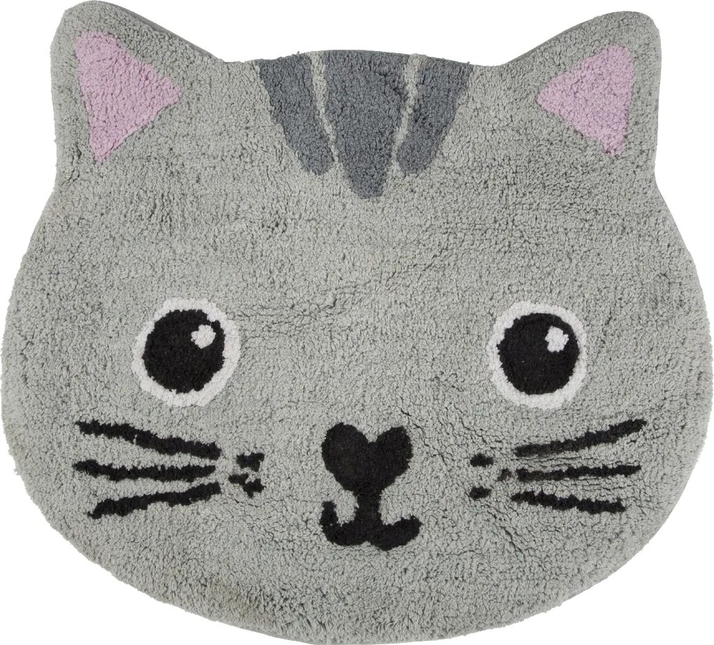 Sass &amp; Belle Bavlnený koberček Mačička - sivý