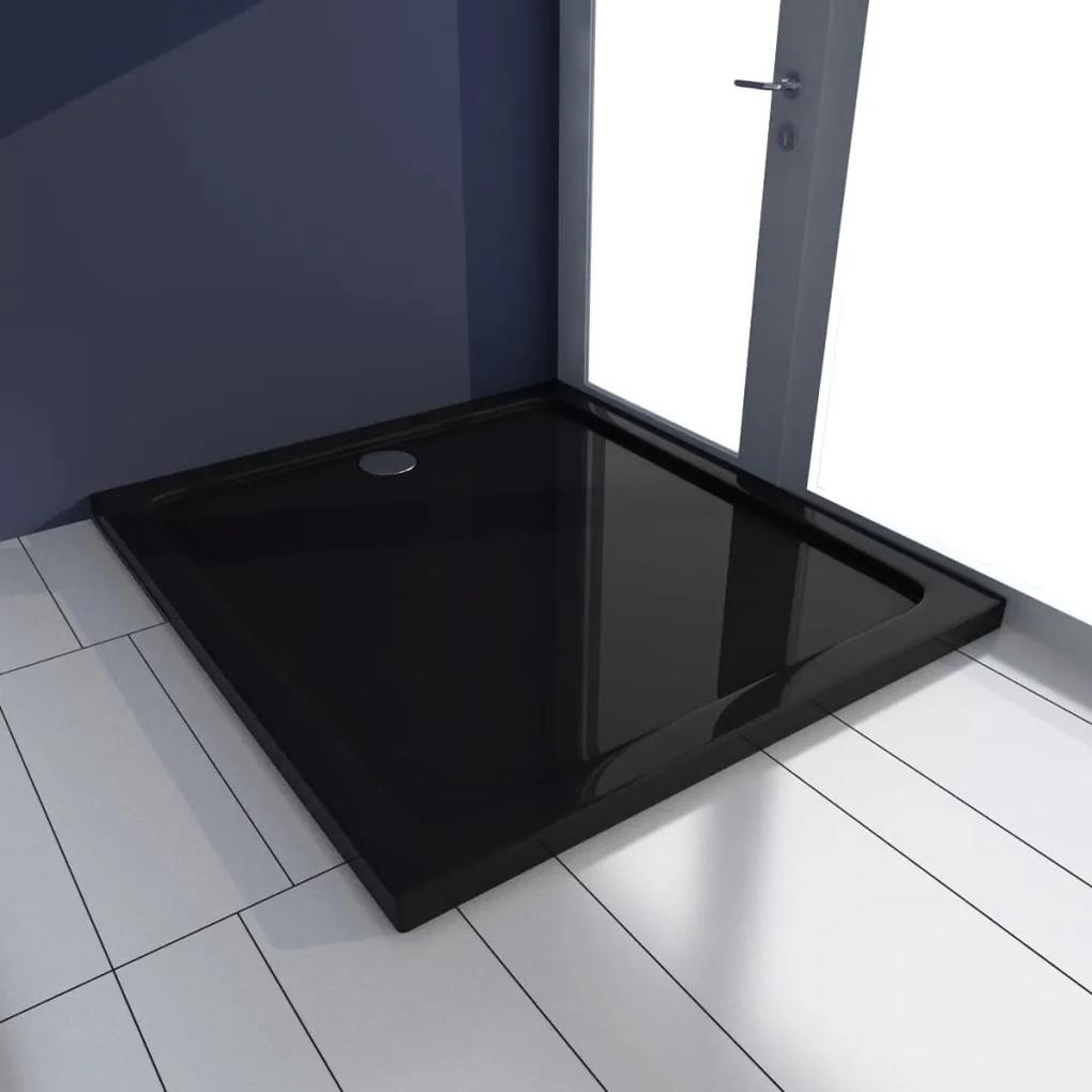 vidaXL Obdĺžniková sprchová vanička, čierna 80x90 cm