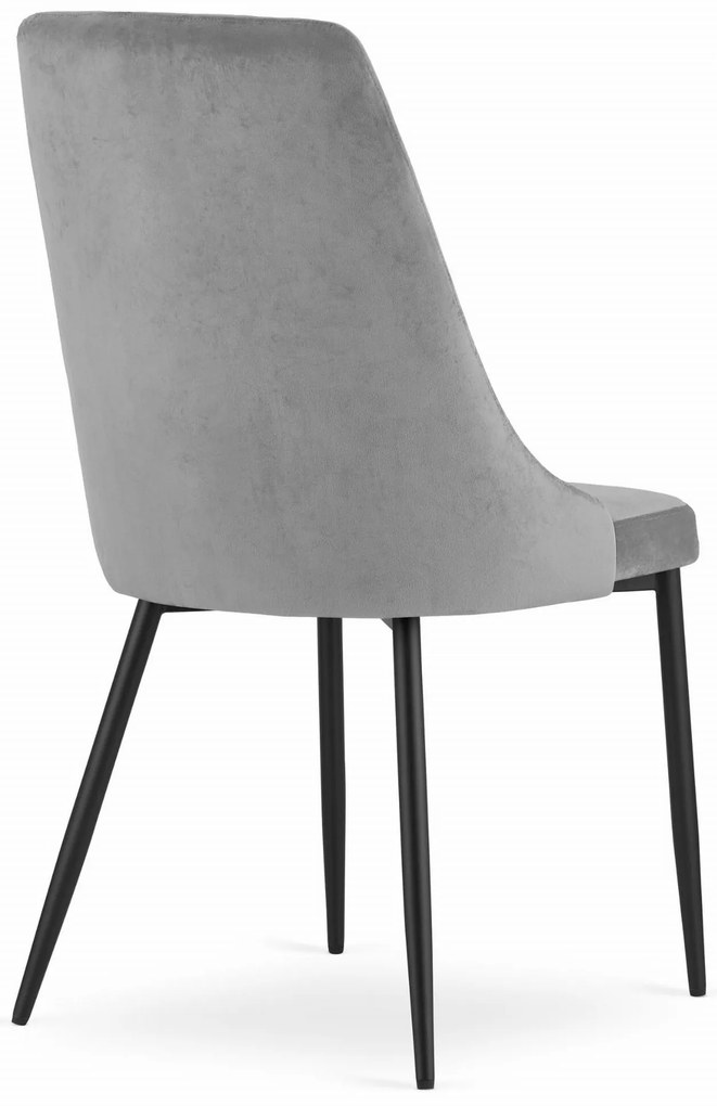 AKCIA Svetlosivá zamatová jedálenská stolička IMOLA II. akosť