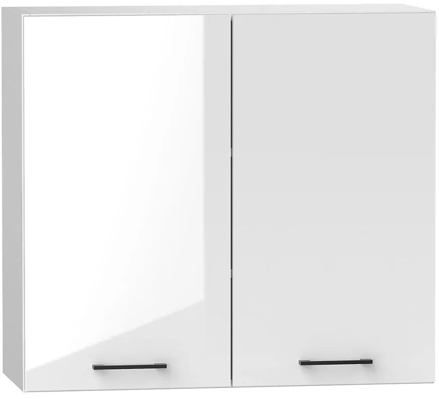 Kuchynská skrinka Oscar W80SU ALU biely lesk/biela