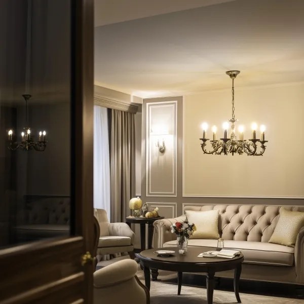 Brilagi - Luster na reťazi CLASSIC 6xE14/60W/230V mosadz