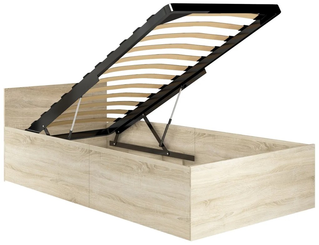 Posteľ CLP 90x200 cm s roštom dub sonoma