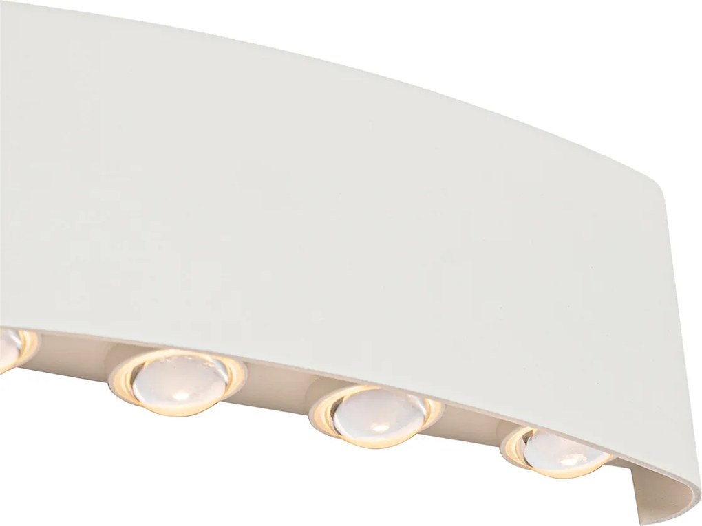 Vonkajšia nástenná lampa biela vrátane LED 10-svetlo IP54 - Silly