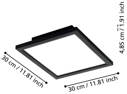 Eglo 900049 - LED Stmievateľné stropné svietidlo SALOBRENA-Z LED/15,3W/230V čierna