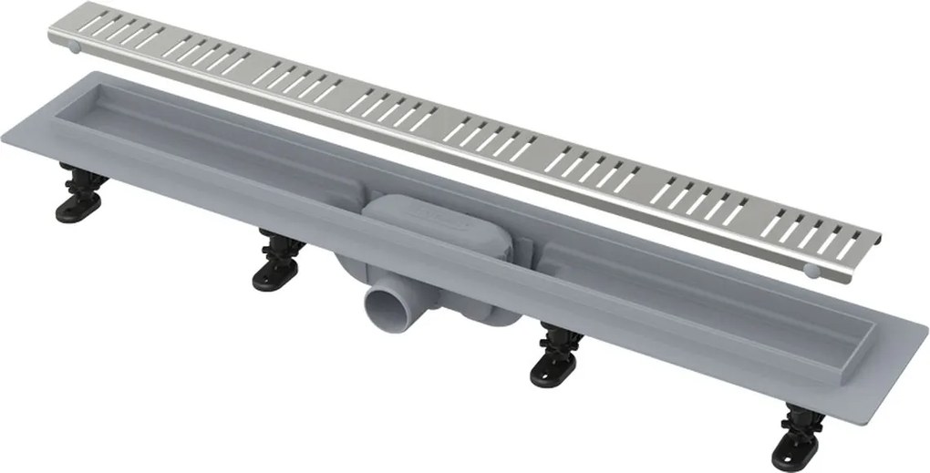 ALCAPLAST Simple Podlahový žľab s okrajom pre perforovaný rošt APZ10-650M