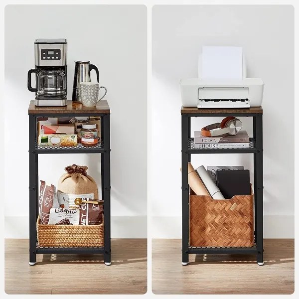 Odkladací stolík ELDUR hnedá/čierna