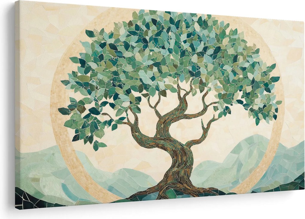 Obraz – Elegantná mozaika so stromom (90x60 cm)