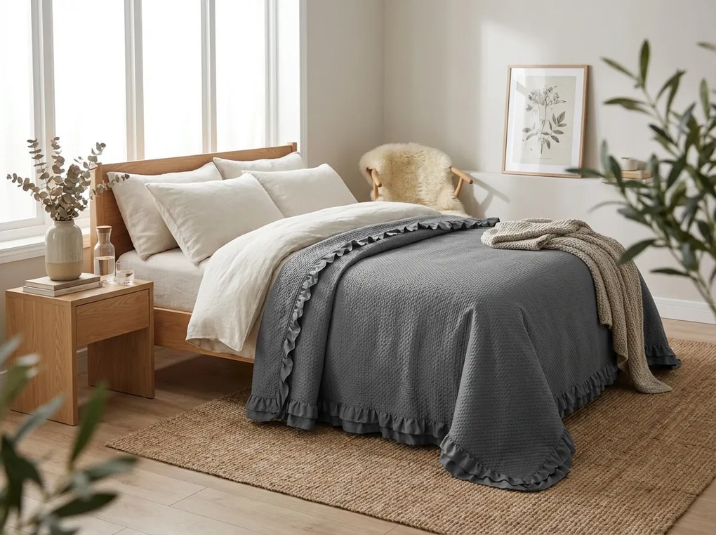 Prehoz na posteľ MONTEGO, tmavosivý Rozmer: 200 x 220 cm