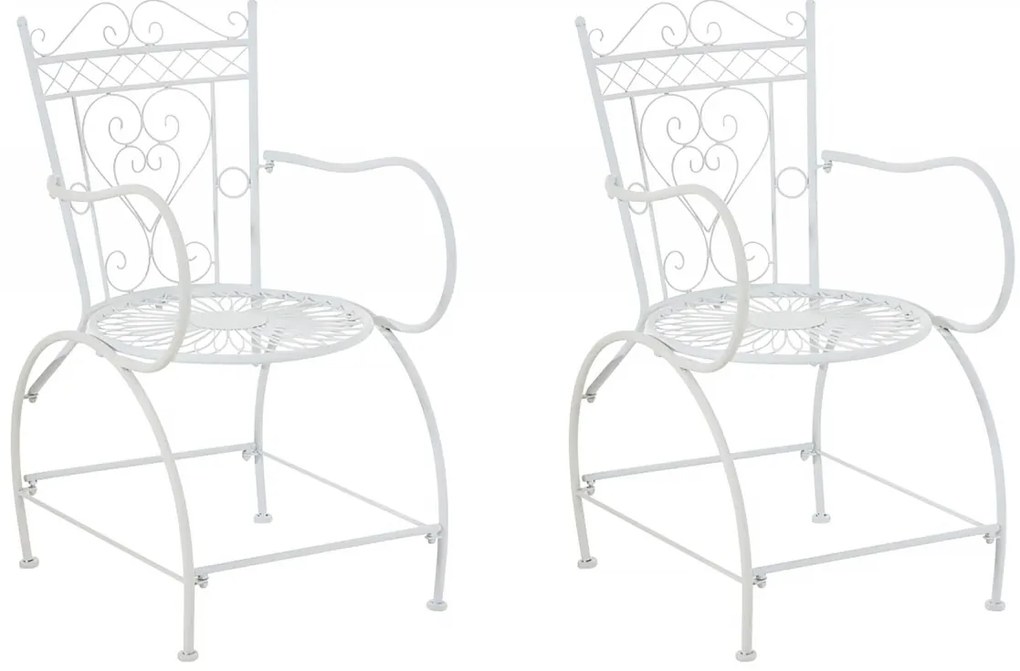 Kovová stolička Sheela s područkami (SET 2 ks) - Biela