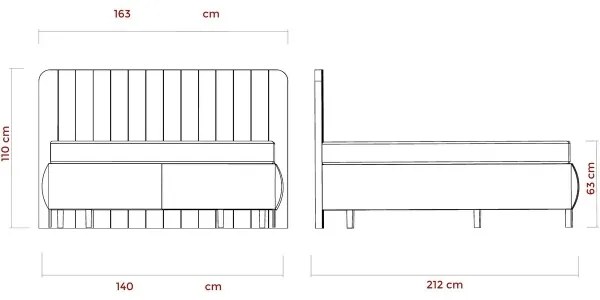 Čalúnená posteľ s matracmi a úložným priestorom ALEXA 140x200 cm béžová
