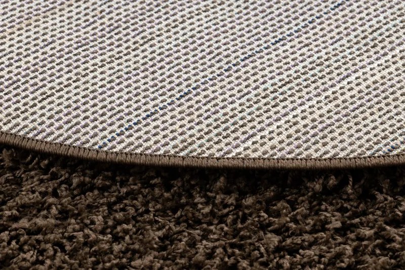 Okrúhly koberec SOFFI shaggy 5cm hnedý