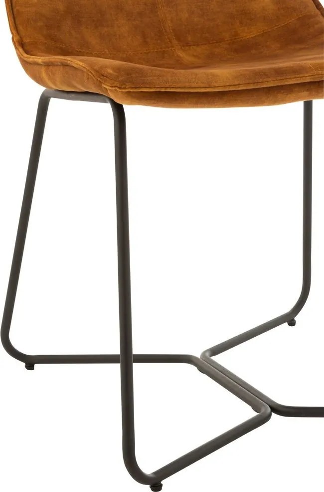 Okrová zamatová jedálenská stolička Chair Isabel Ochre - 64*47*89cm