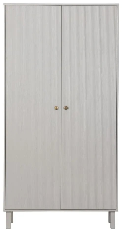 Svetlosivá šatníková skriňa z borovicového dreva 100x195 cm Madu – WOOOD