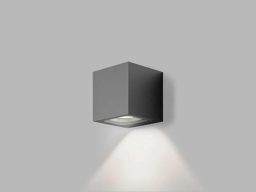 LED2 Vonkajšie nástenné LED osvetlenie TOMY, 4,5W, teplá biela, hranaté, antracitové, IP65