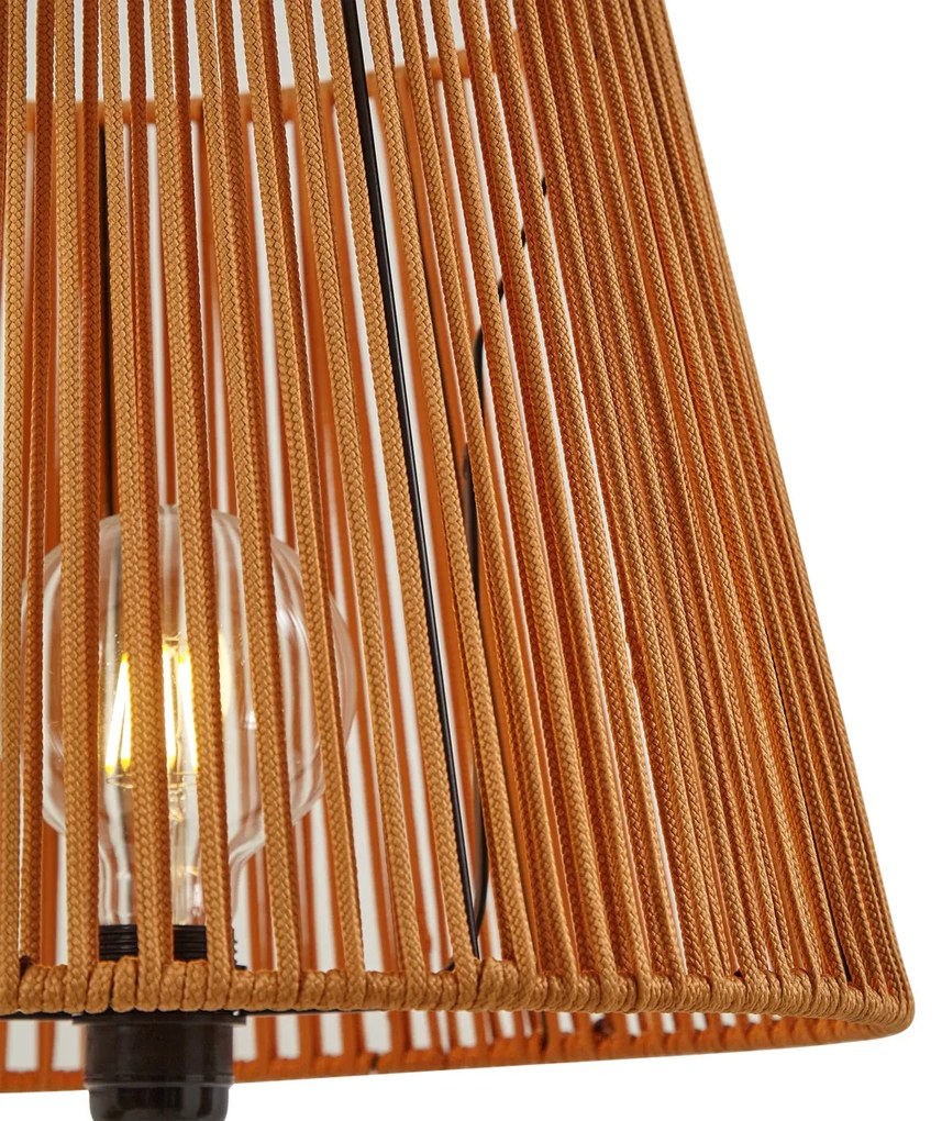 Vonkajšia stojaca lampa čierna s oranžovým lanovým tienidlom IP44 - Virginia Jayla