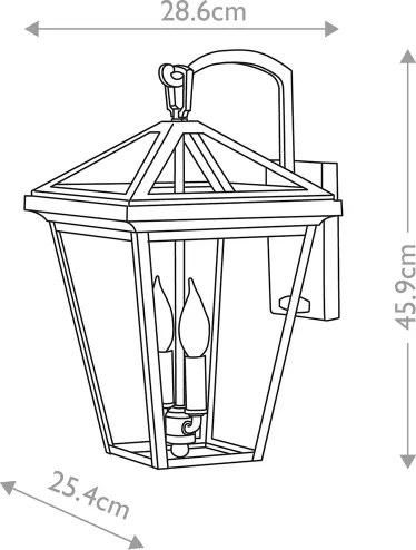 Quintiesse QN-ALFORD-PLACE2-M-MB - Vonkajšie nástenné svietidlo ALFORD M 2xE14/40W/230V IP44