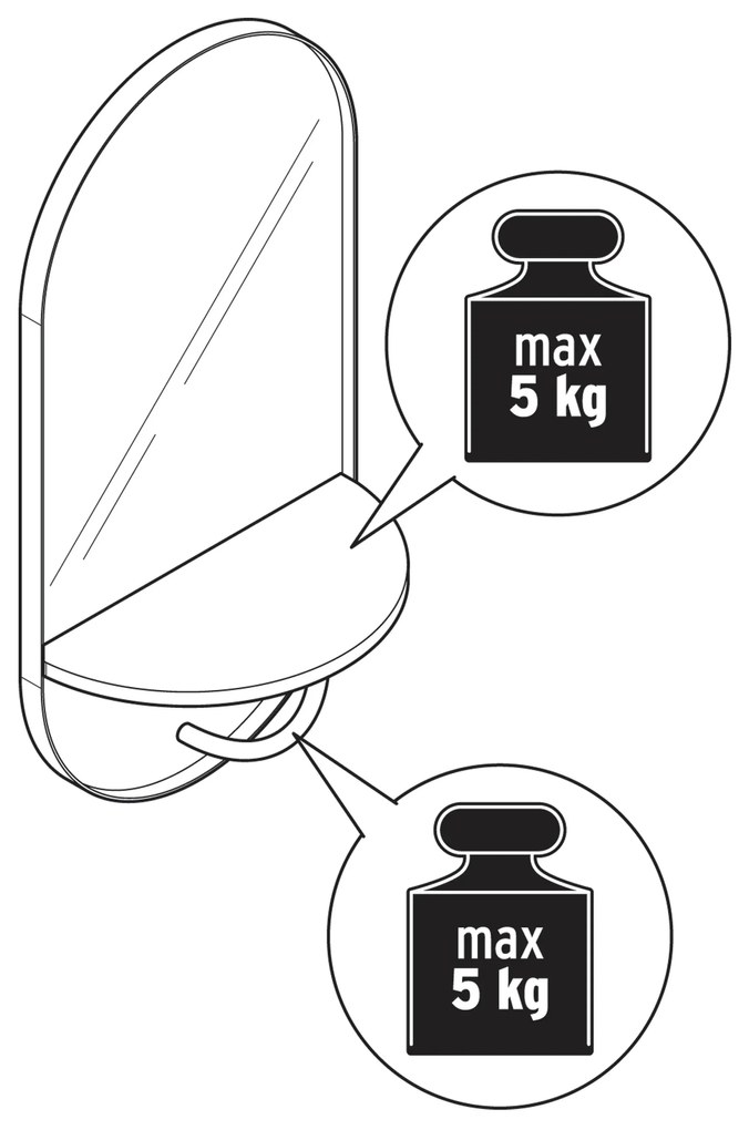 Nástenné zrkadlo s odkladacím priestorom a šatníkovou tyčou