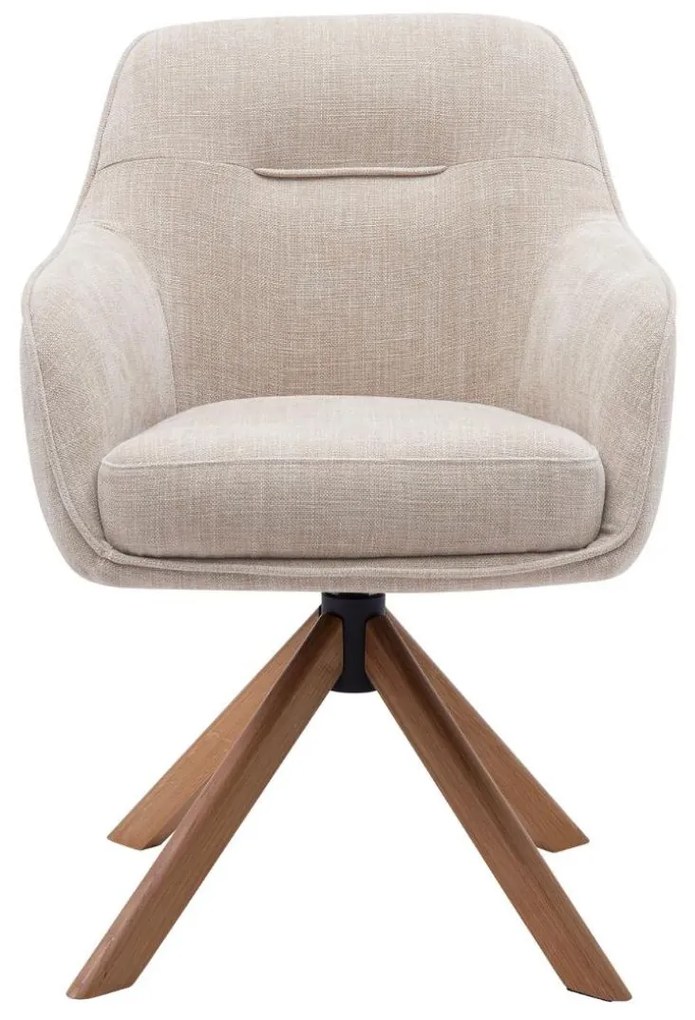 Otočná jedálenská stolička Avola – béžová, drevené nohy (53250004)