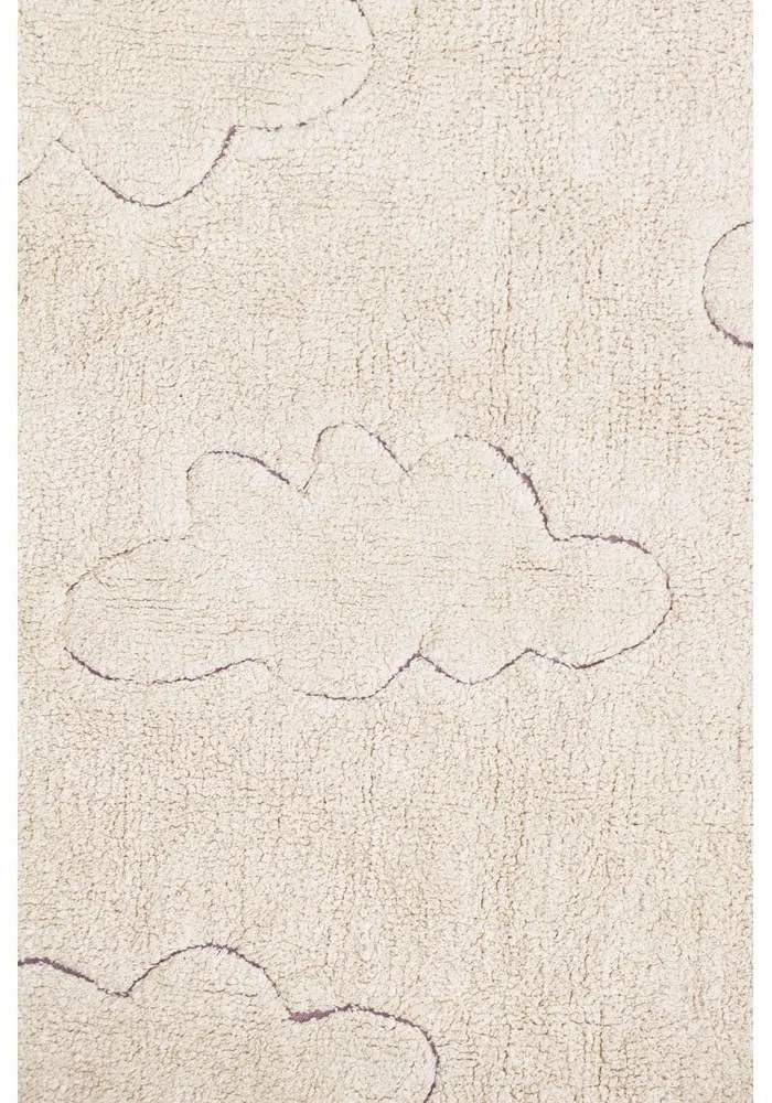 Krémový prateľný ručne tkaný bavlnený detský koberec 140x200 cm Clouds – Lorena Canals