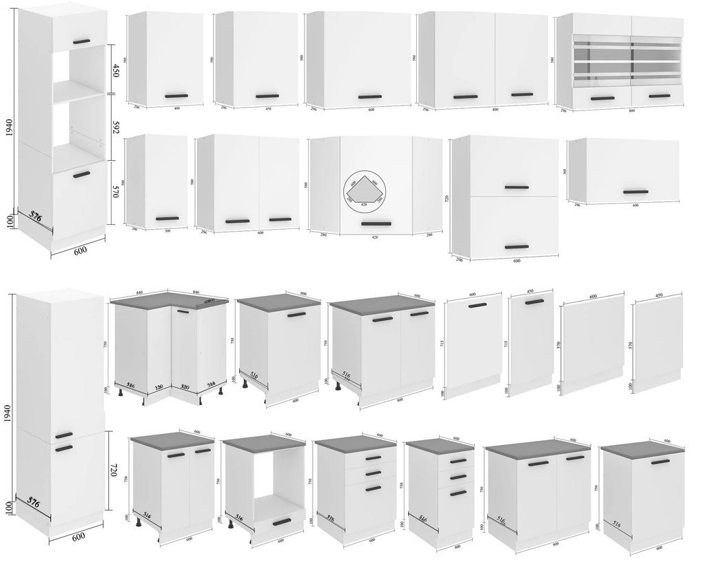 Kuchynská skrinka Belini Premium Full Version horná 80 cm biely mat