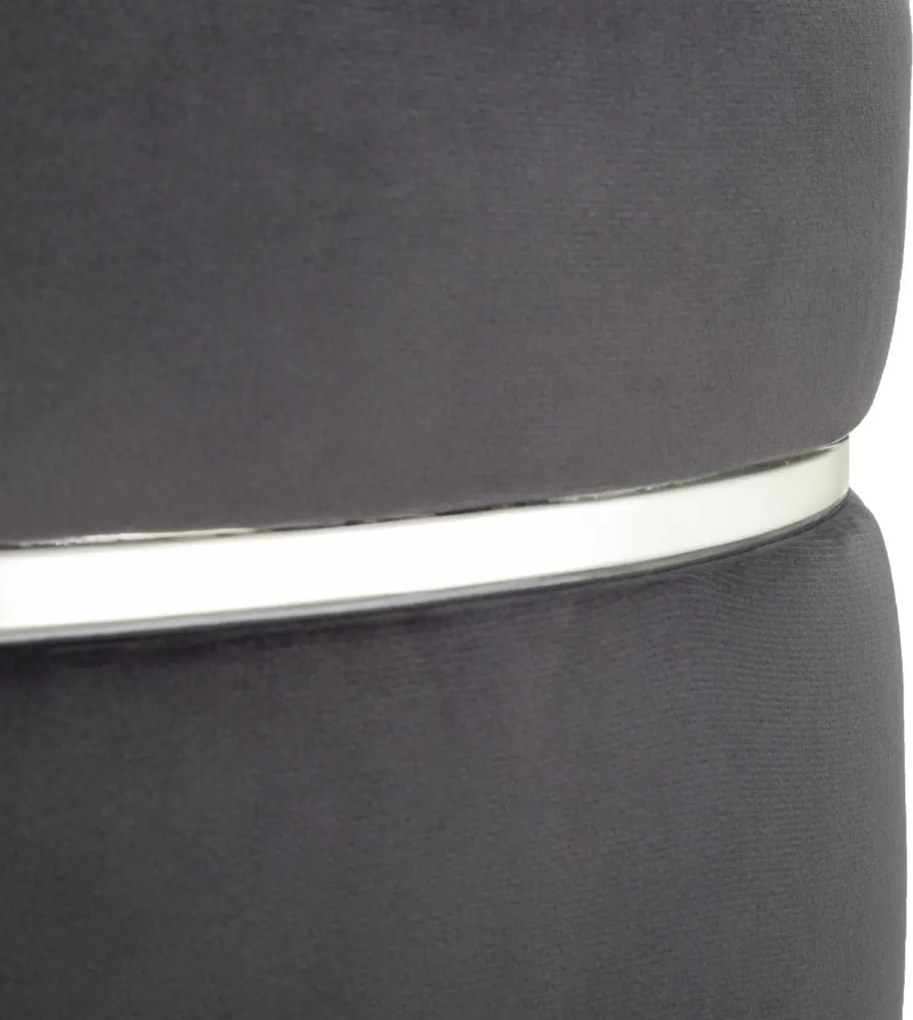 Taburet Paris 35 cm tmavě šedý/stříbrný