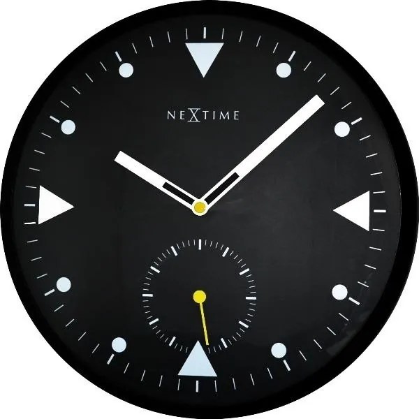 Designové nástěnné hodiny 3049 Nextime Serious black 32cm