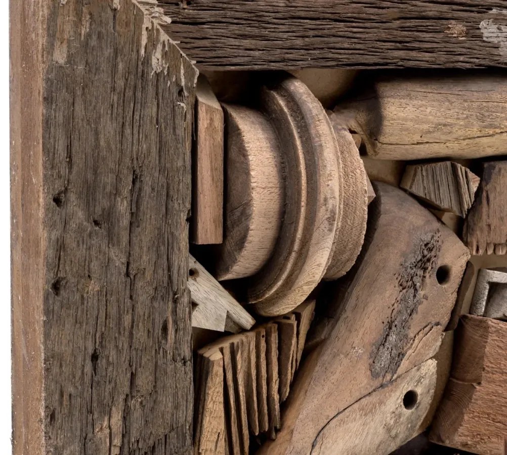 furniture-nabytek.cz - Nástenná maľba Kavali z recyklovaného tvrdého dreva, neupravená, hnedá – 150×90 cm