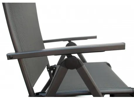 Doppler ACTIVE čiernostrieborné - záhradné relaxačné polohovacie kreslo