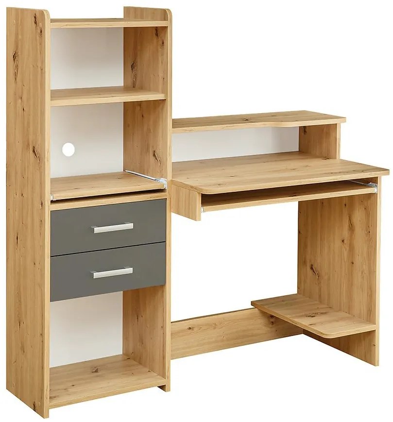 Písací stôl Adrian dub artisan/grafit