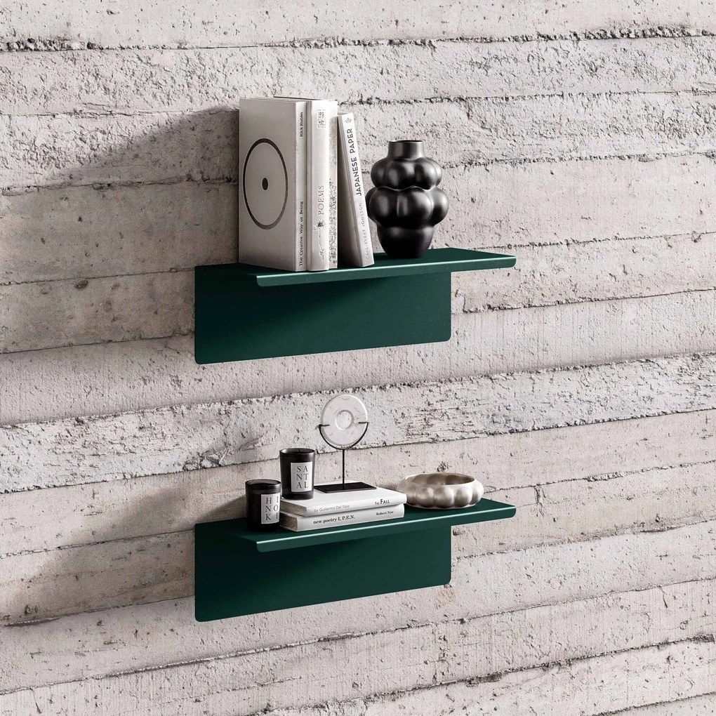 Poličky na stenu JOANNE 400 mm, Modern: fľašková zelená