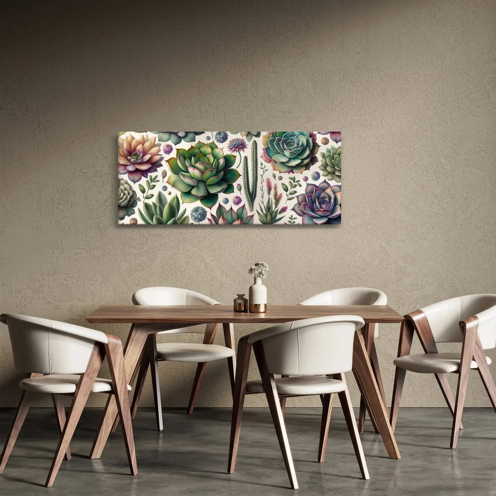Obraz - Sukulenty (120x50 cm)
