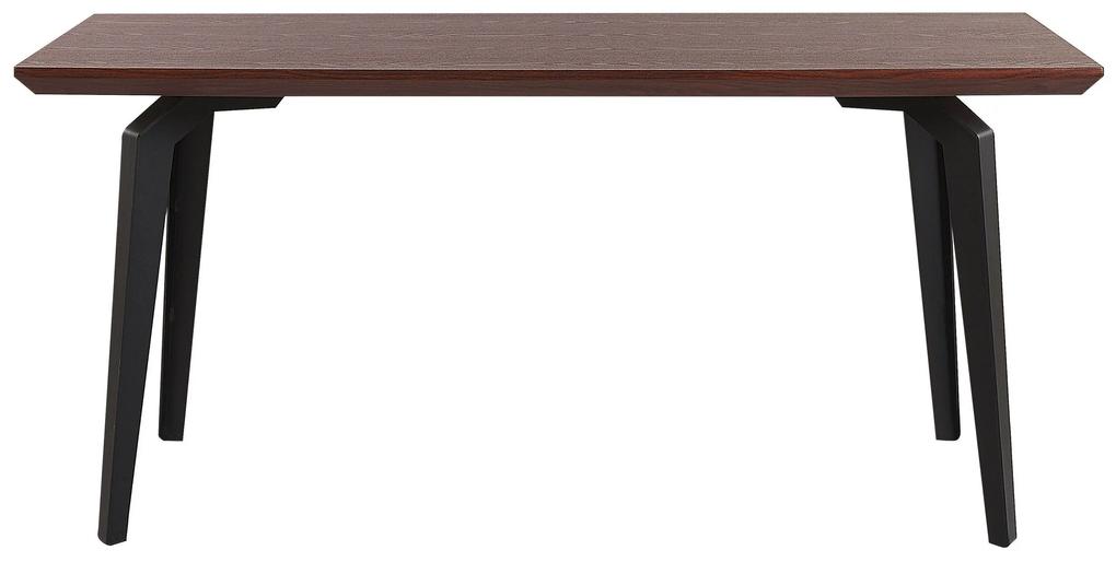 Jedálenský stôl 160 x 90 cm tmavé drevo/čierna AMARES Beliani