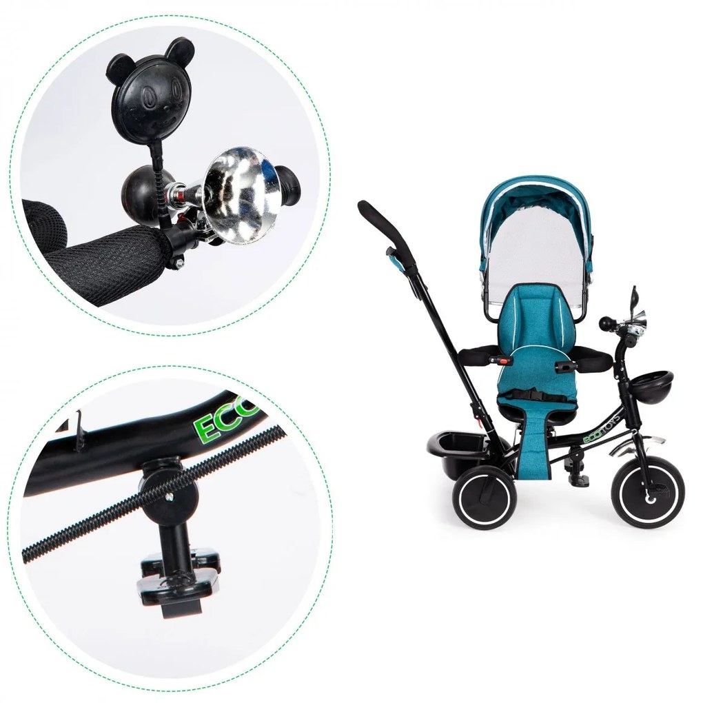 Detská trojkolka - kočík Ecotoys BeBe modrá