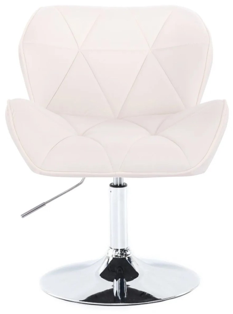 LuxuryForm DESIGN Stolička MILANO VELUR na striebornom tanieri - biela